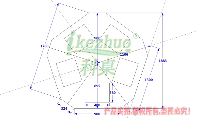 科桌家具,五邊形翻轉電腦桌009.jpg